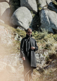 Manteau Balmaccan Laine & Cachemire Noir